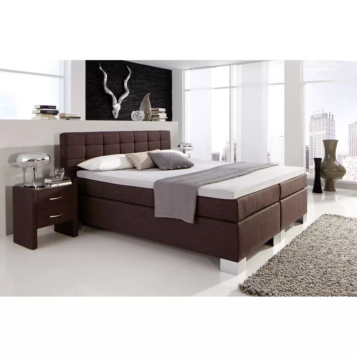 Boxspringbett Bever 180 x 200 Anthrazit