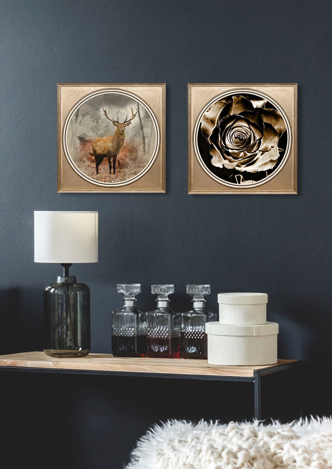 queence Acrylglasbild »Hirsch« Gemälde | Hirsch | Hirschbilder | Hirsche | Kunst | Wald | Waldbilder | Wildtiere Fine Art-Print in Galeriequalität