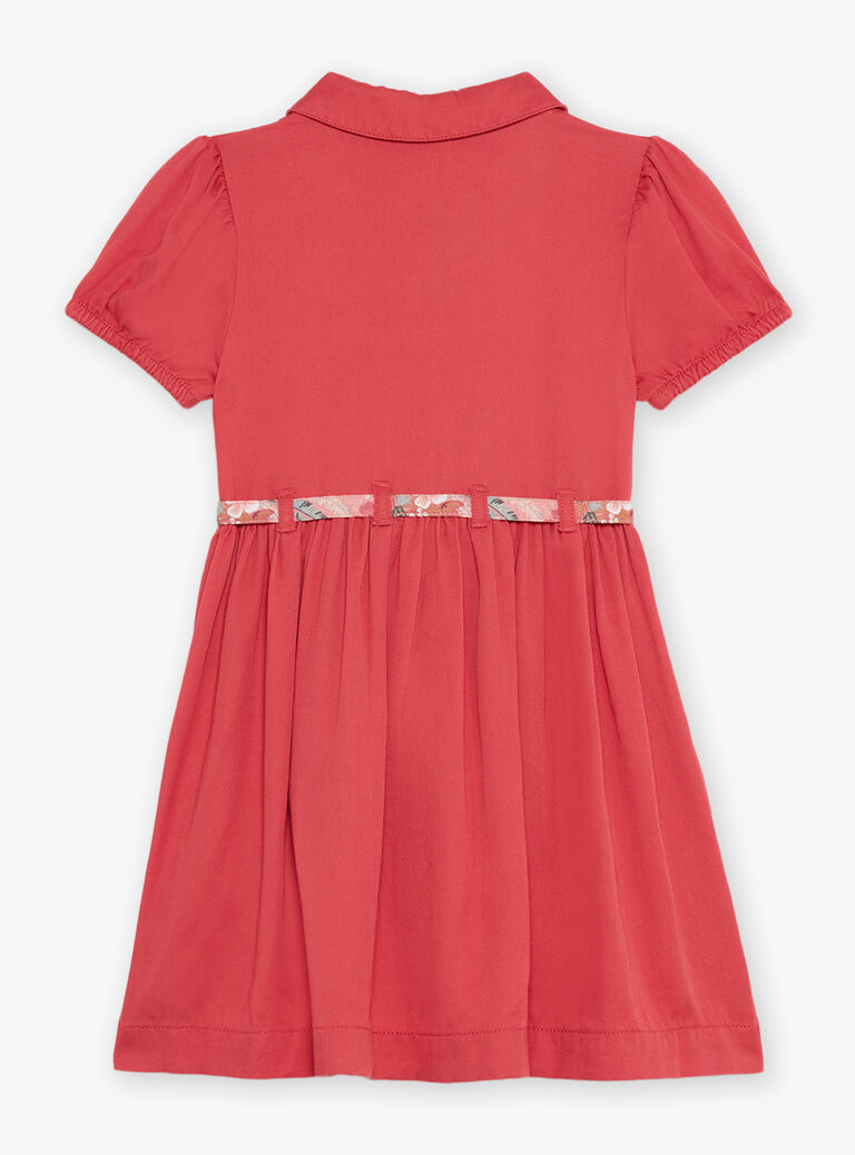 Robe chemise rouge ceinturée