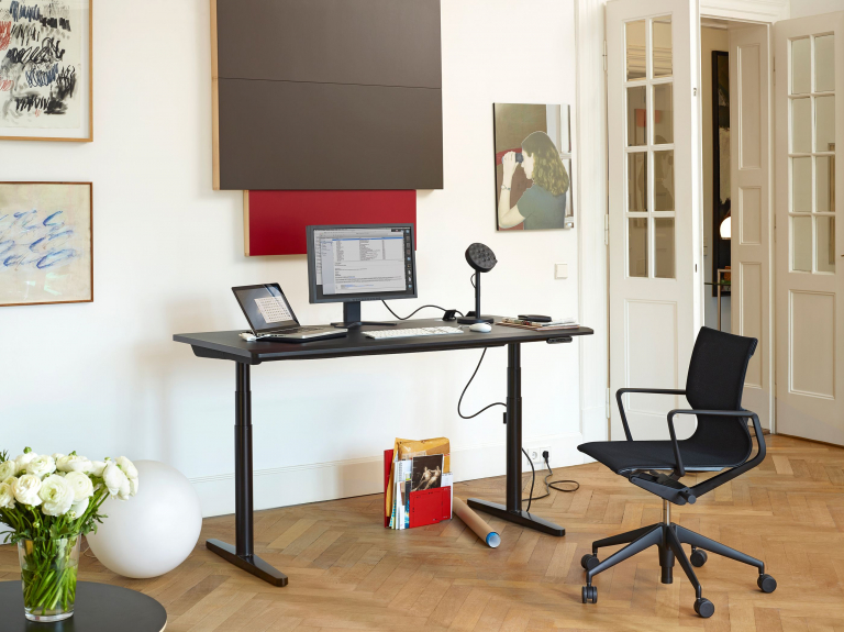 Vitra Physix bureaustoel zwart onderstel Trioknit silver