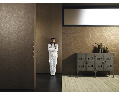 Vliesbehang 53323 Colani VISIONS geometrisch effen bruin