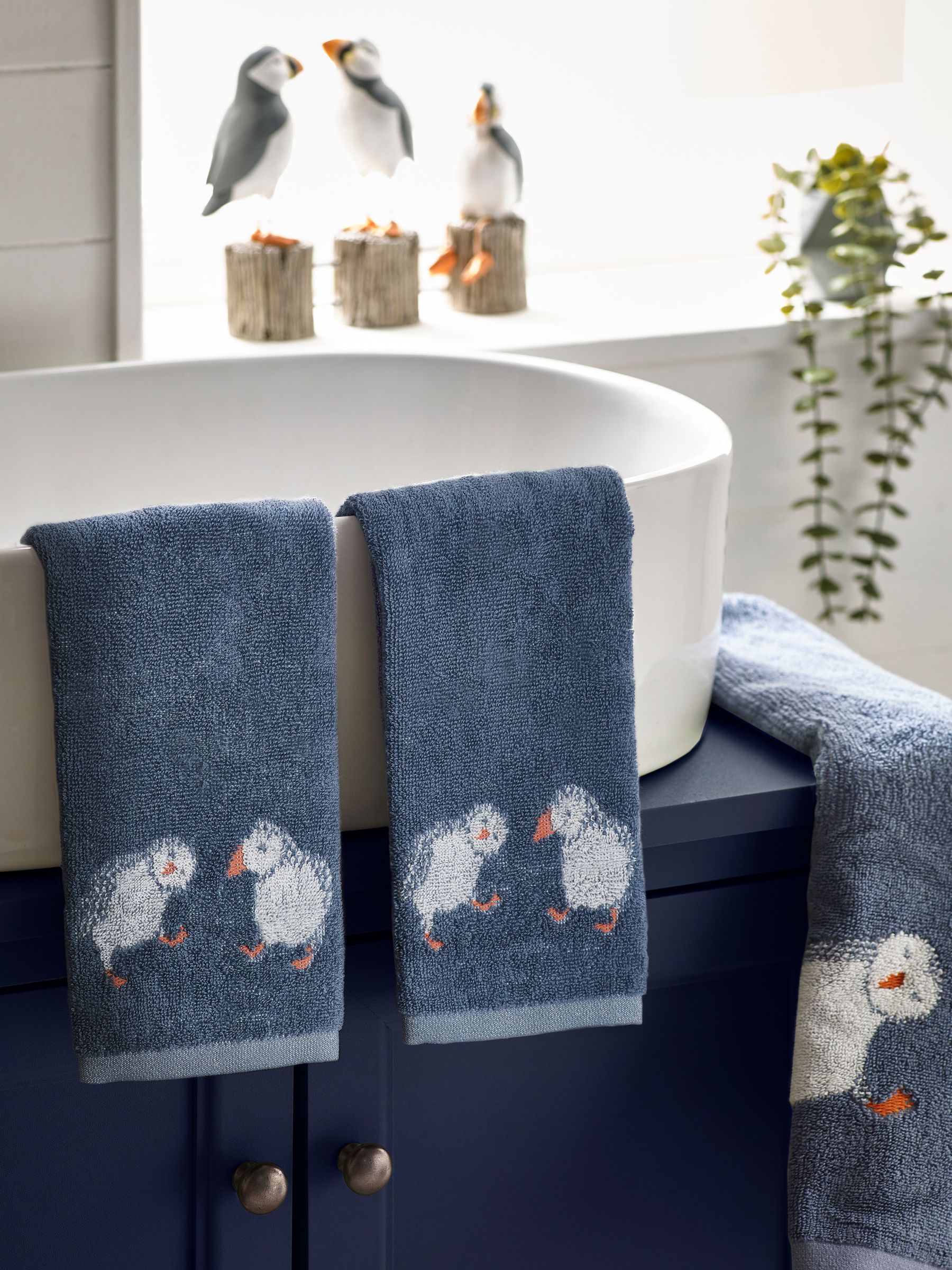 Set van 2 Puffin 100% katoenen gezichtsdoekjes