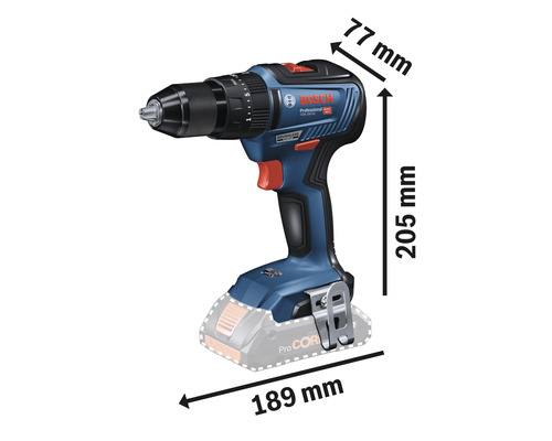 Bosch Professional GSB 18V-55 accu-slagboormachine, zonder accu en lader