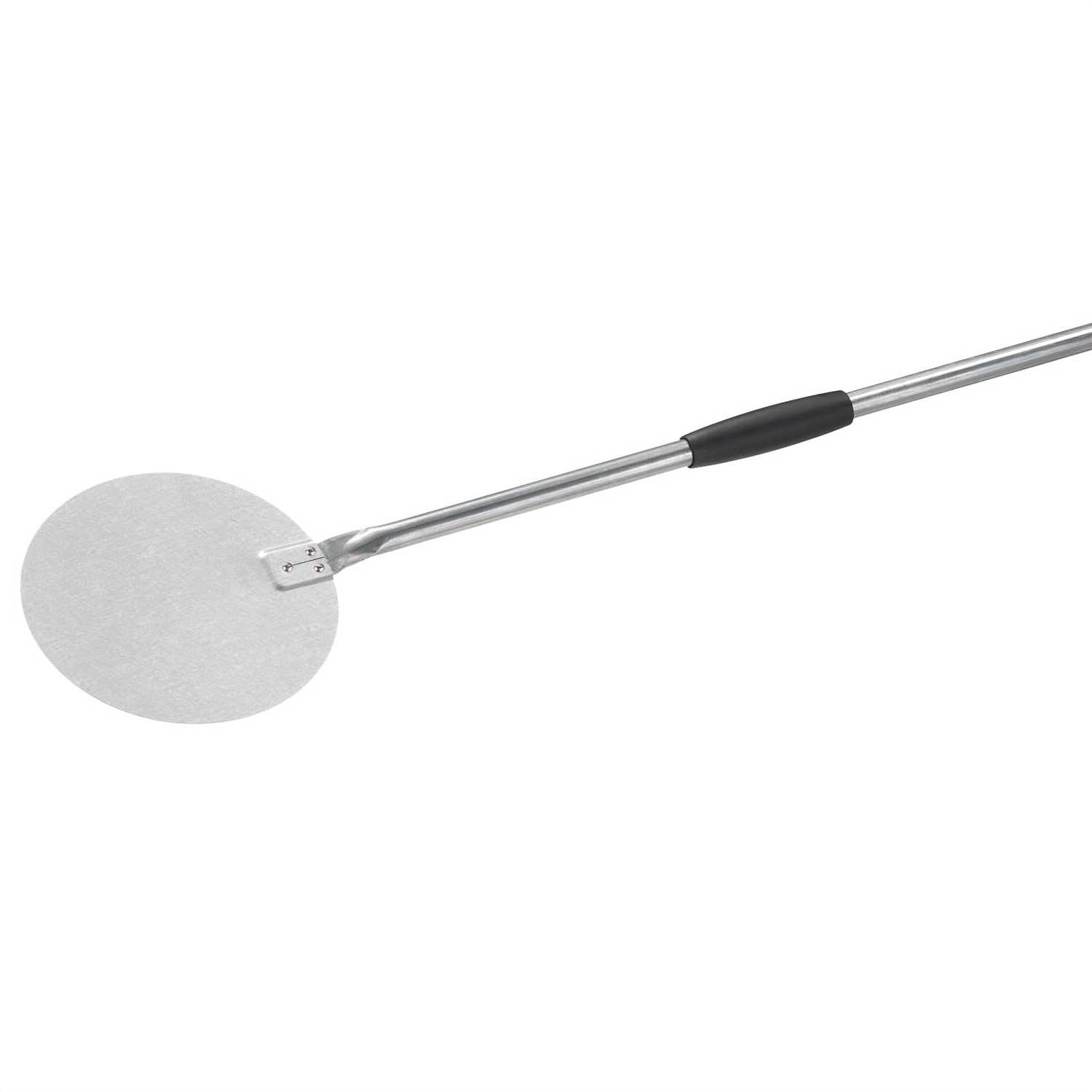 Petite pelle à pizza à retourner en acier aluminisé diamètre 20cm manche 120cm