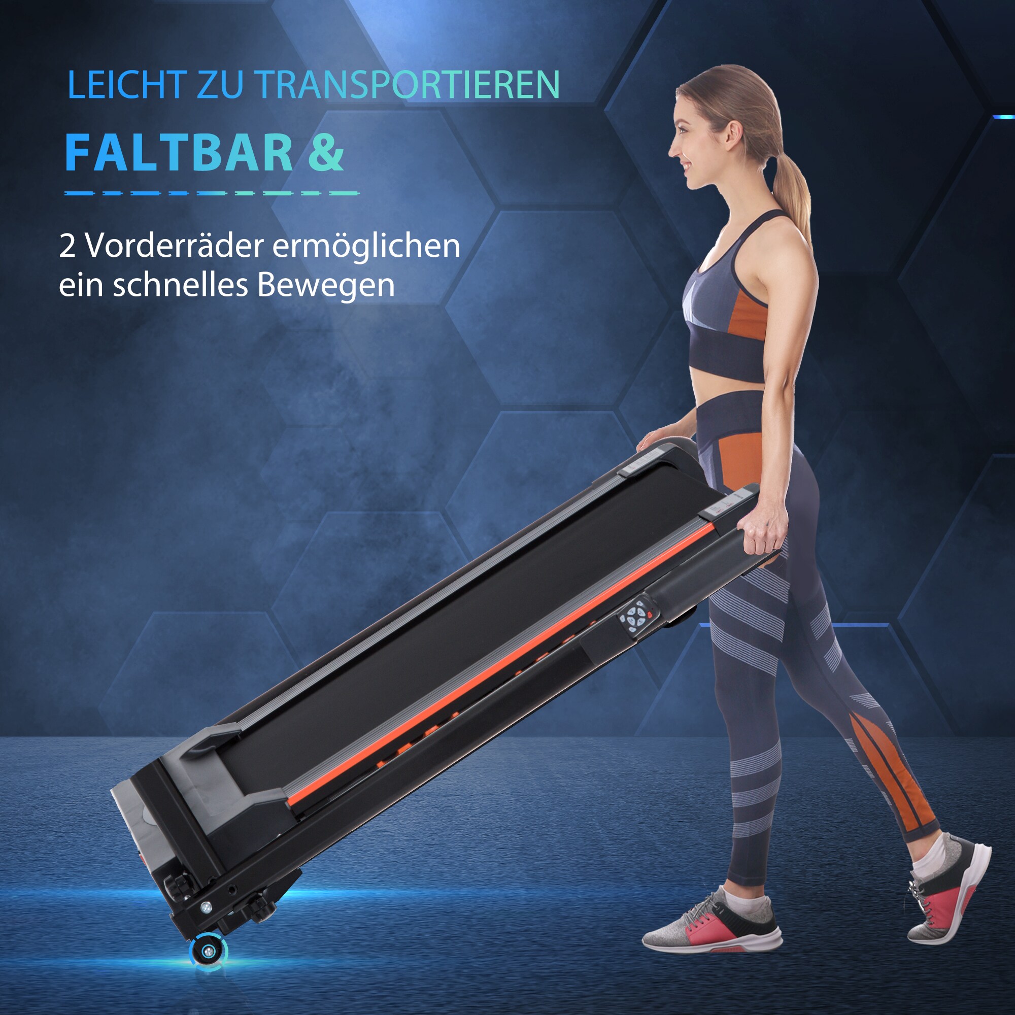 HOMCOM Faltbares Laufband mit LCD Display schwarz 54 x 101 x 105 cm (BxTxH)