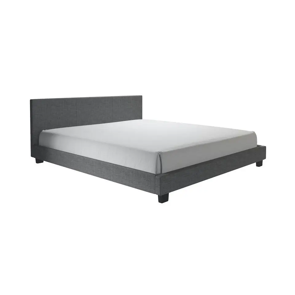 Meubella - Tweepersoonsbed George - Grijs - Stof - 180x200 cm