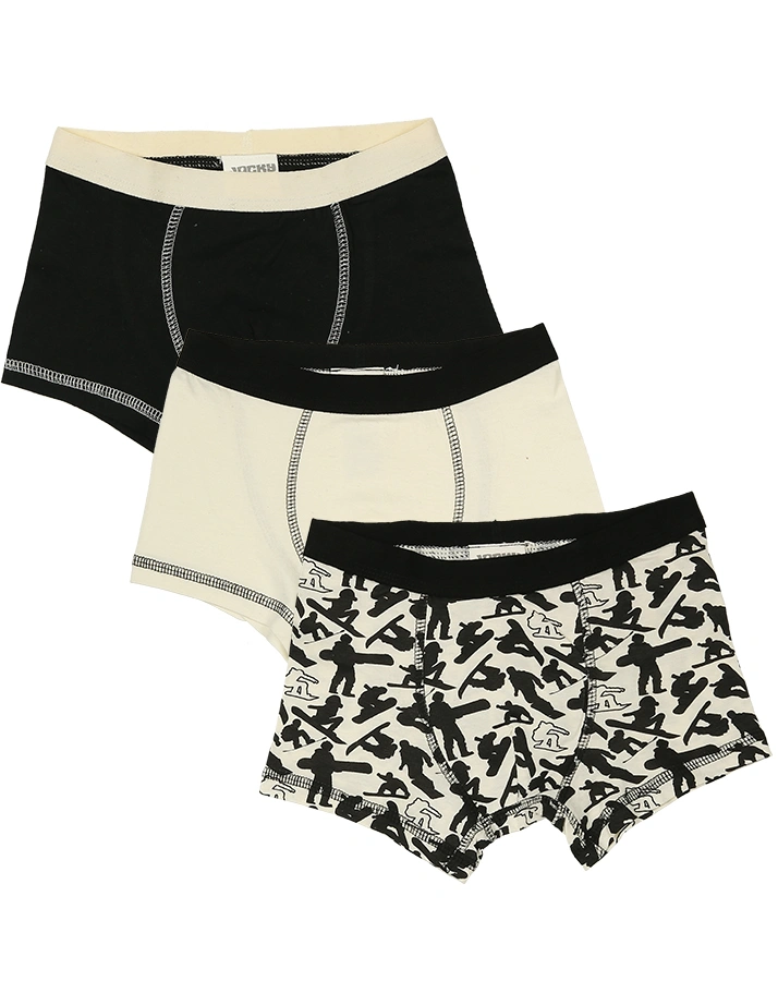 Boxershorts SNOWBOARDER 3er-Pack in offwhite/schwarz