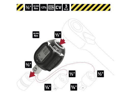 WGB digitale momentadapter inclusief 2 dopsleuteladapters