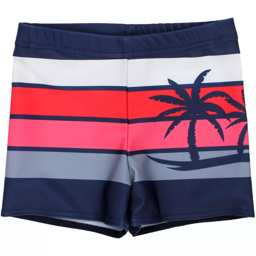 Aquarti Jungen Badehose Gestreift mit Motiven rot