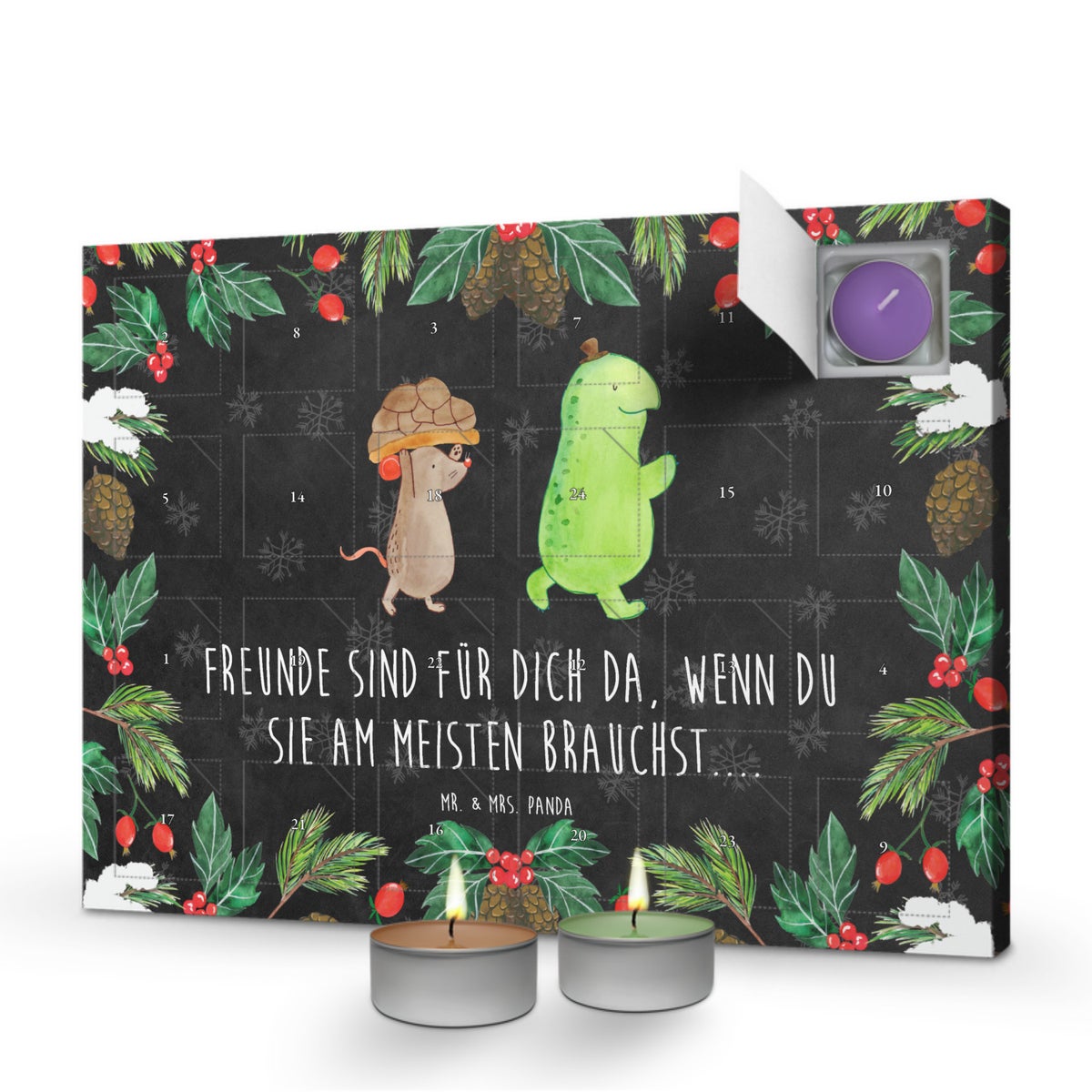 Mr. & Mrs. Panda Geurkaars Adventskalender Schildpad Muis - Zwart
