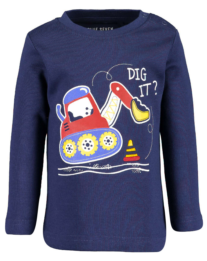 Langarmshirt VEHICLES – DIG IT in ultramarinblau