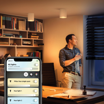 Philips Hue opbouwspot Pillar wit - warm tot koelwit licht 5W - 1 spot met dimmer switch