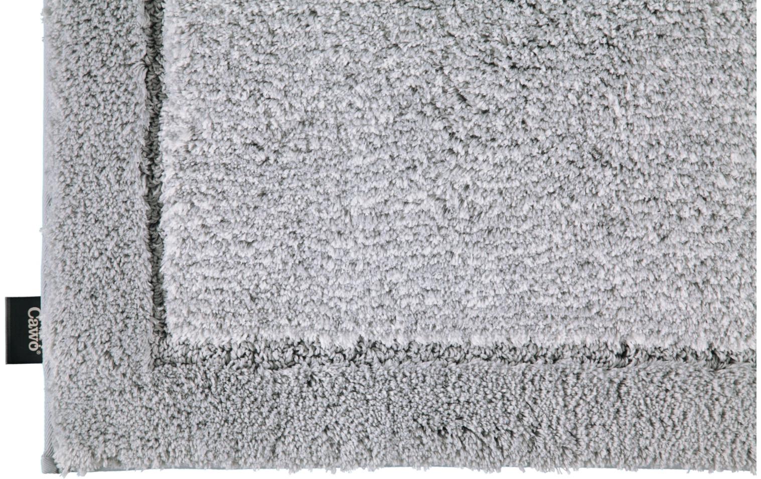 Badteppich Two Tone 60 x 100 cm, PlatinRutschfester Teppich für das Badezimmer
