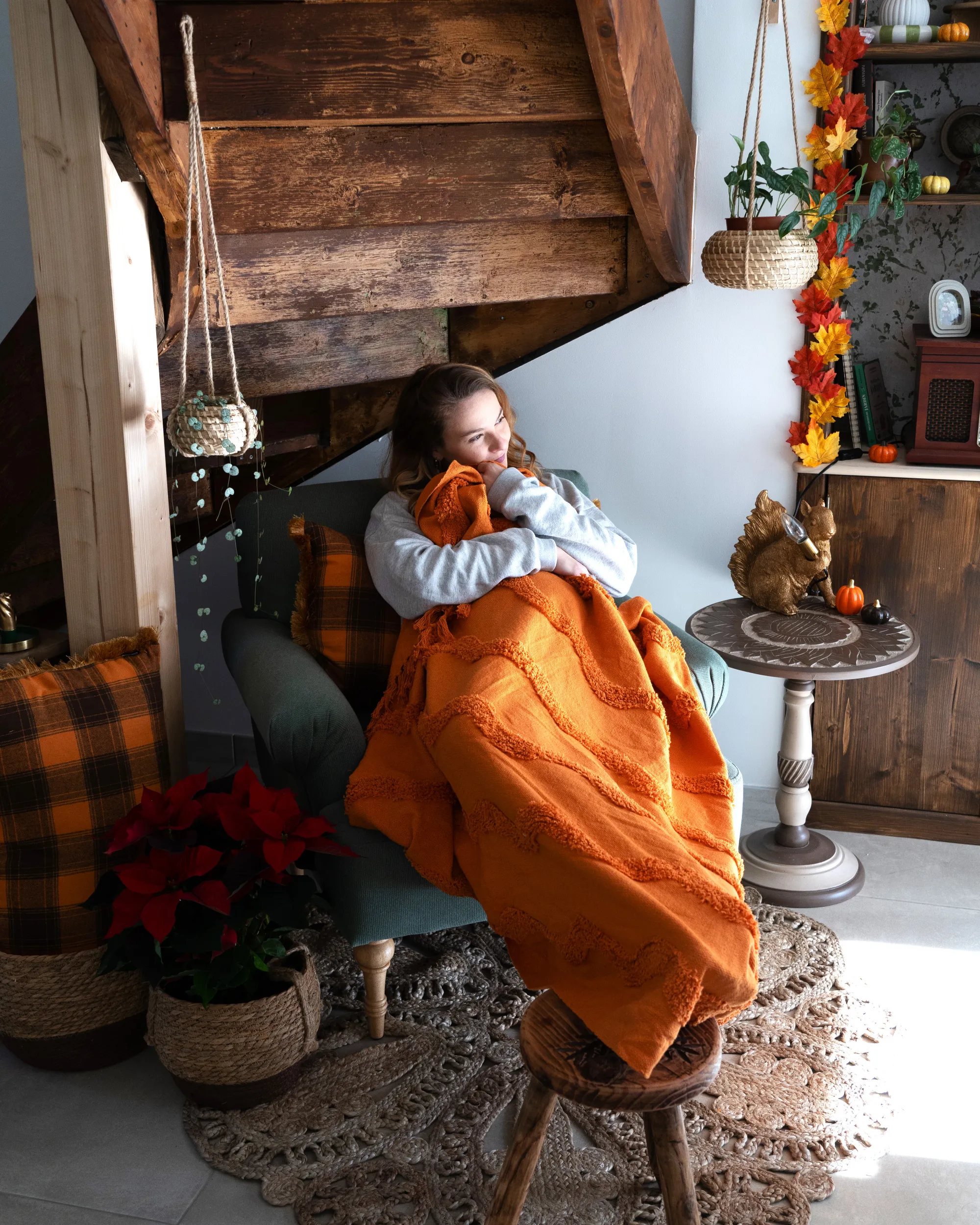 Plaid KHARI Katoen 125 x 150 cm Oranje