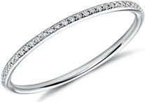 Smalle Diamanten ring 18 karaat witgoud Diamanten