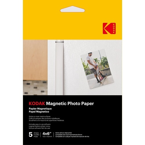 Papier d'impression Kodak Pack de 5 feuilles de papier photo magnétique 10 x 15 690g Blanc