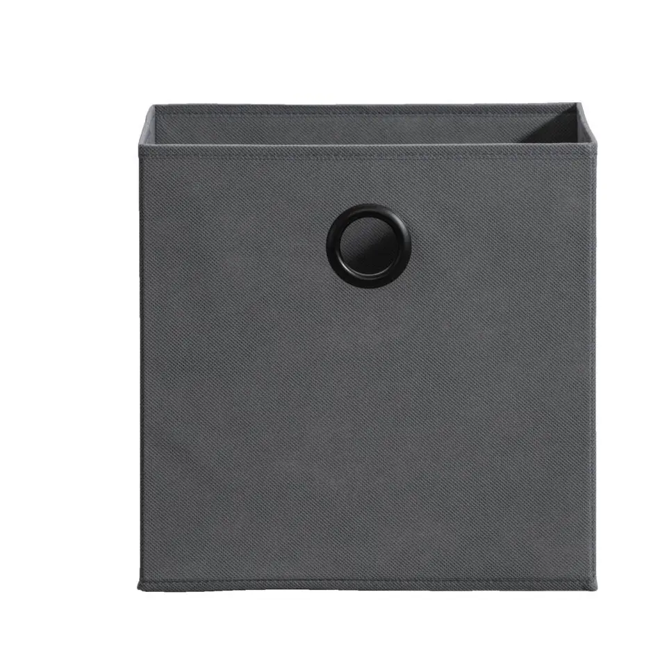 Opbergbox Kenzi stof - antraciet - 31x31x31 cm