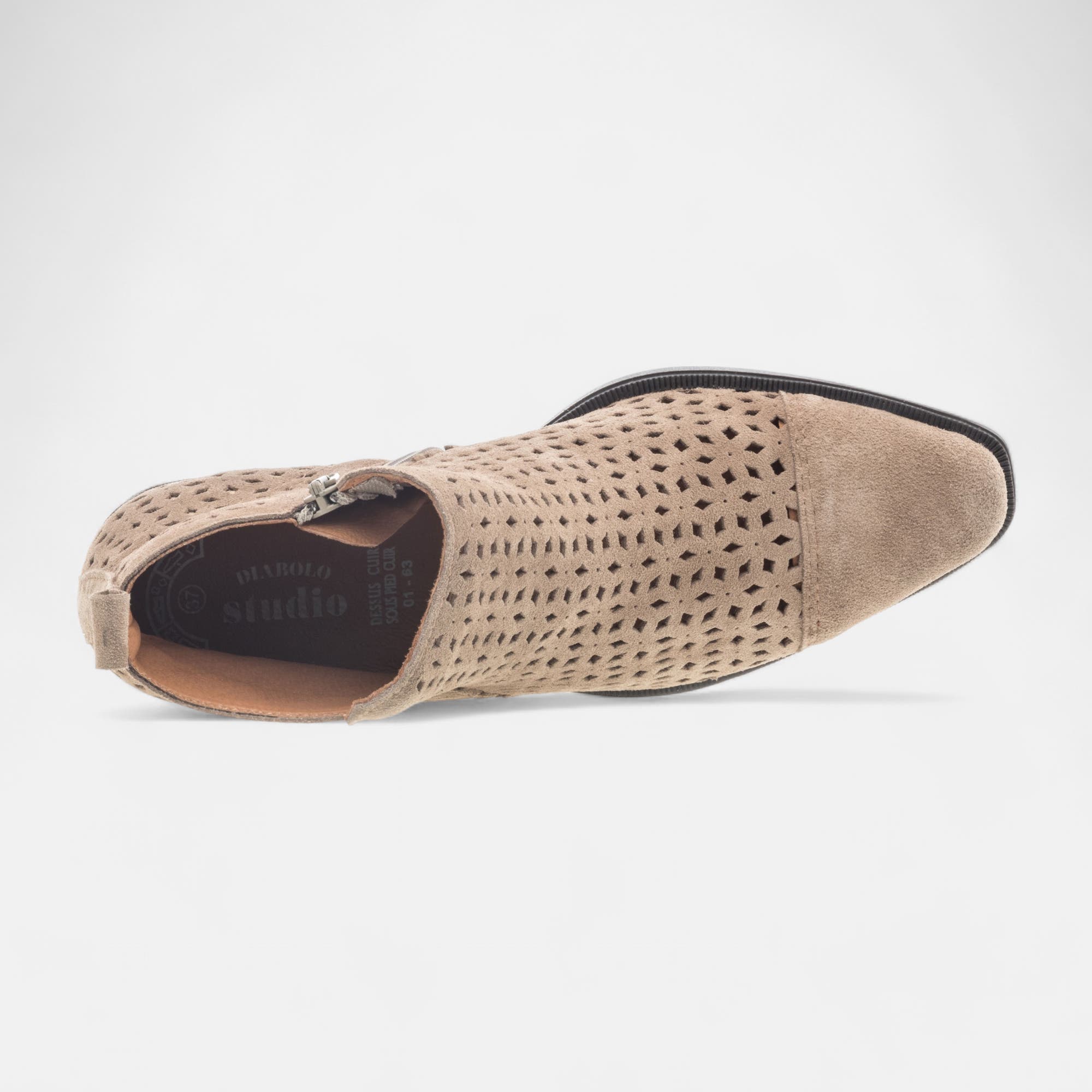 Bottines à talon Femme en cuir beige