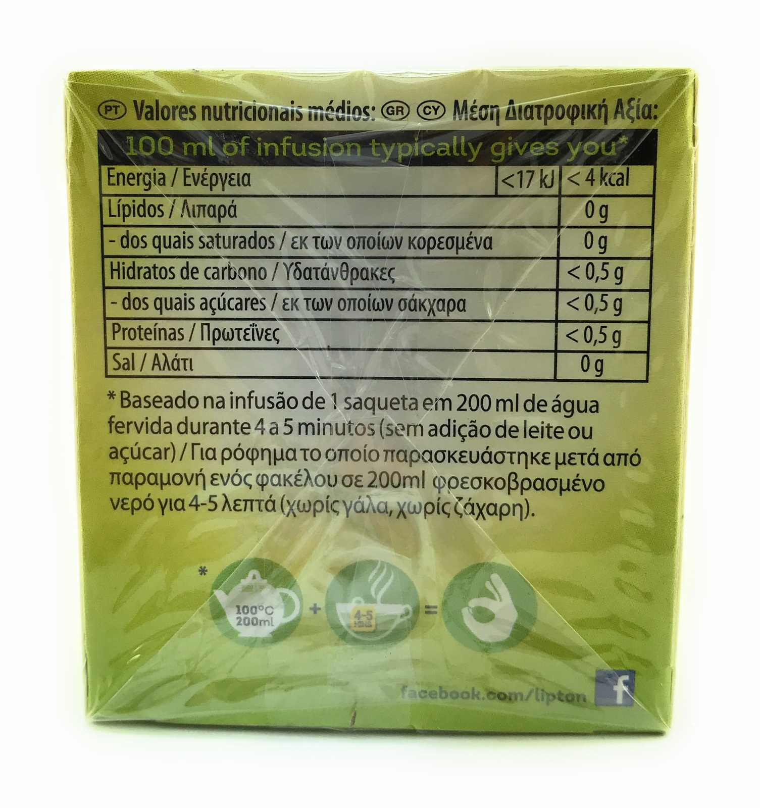 Chá de Limão Lipton, 10 sachês