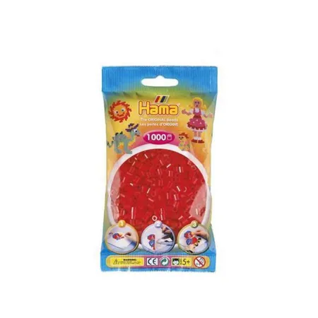 Hama Bügelperlen Midi Transparentrot, 1000 Stück