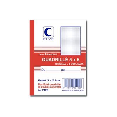 ELVE - 10 Manifolds quadrillés 5x5 - 50 dupli - 14,8 x 10,5 cm