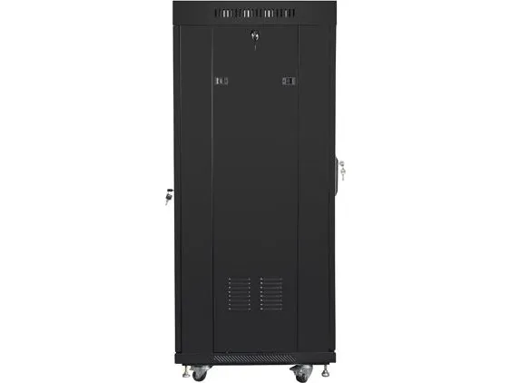 Lanberg - Rack kabinet - med 2 køleblæsere, display - sort, RAL 9004 - 27U - 19