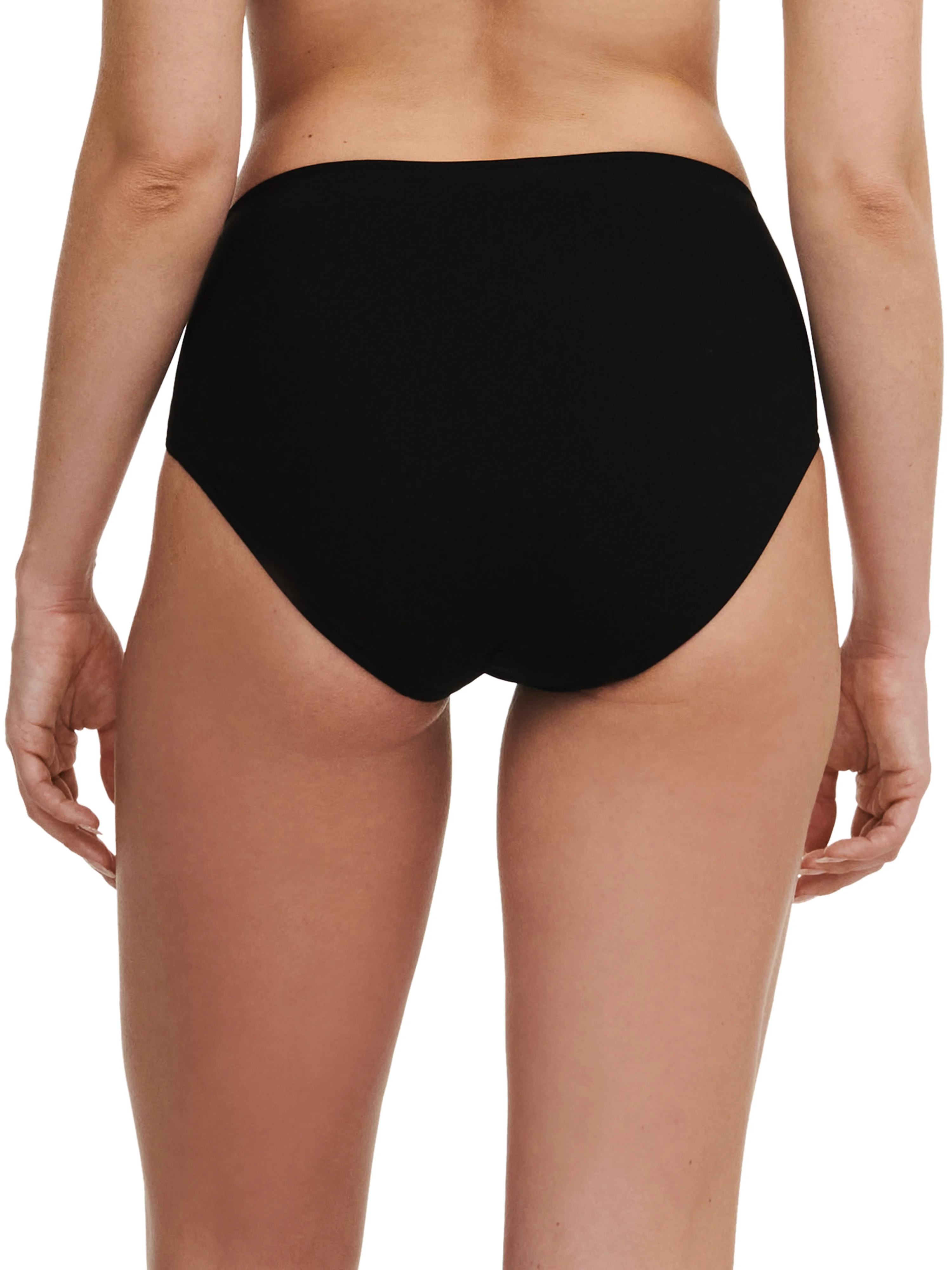 EMBLEM - Bas de maillot de bain culotte taille haute | Noir
