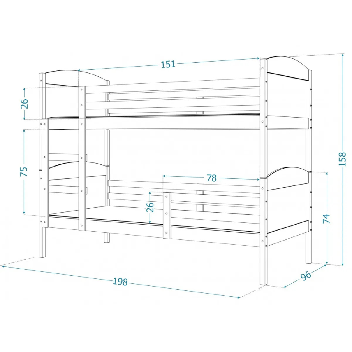 Kids Literie Mati 90x190 - Blanc