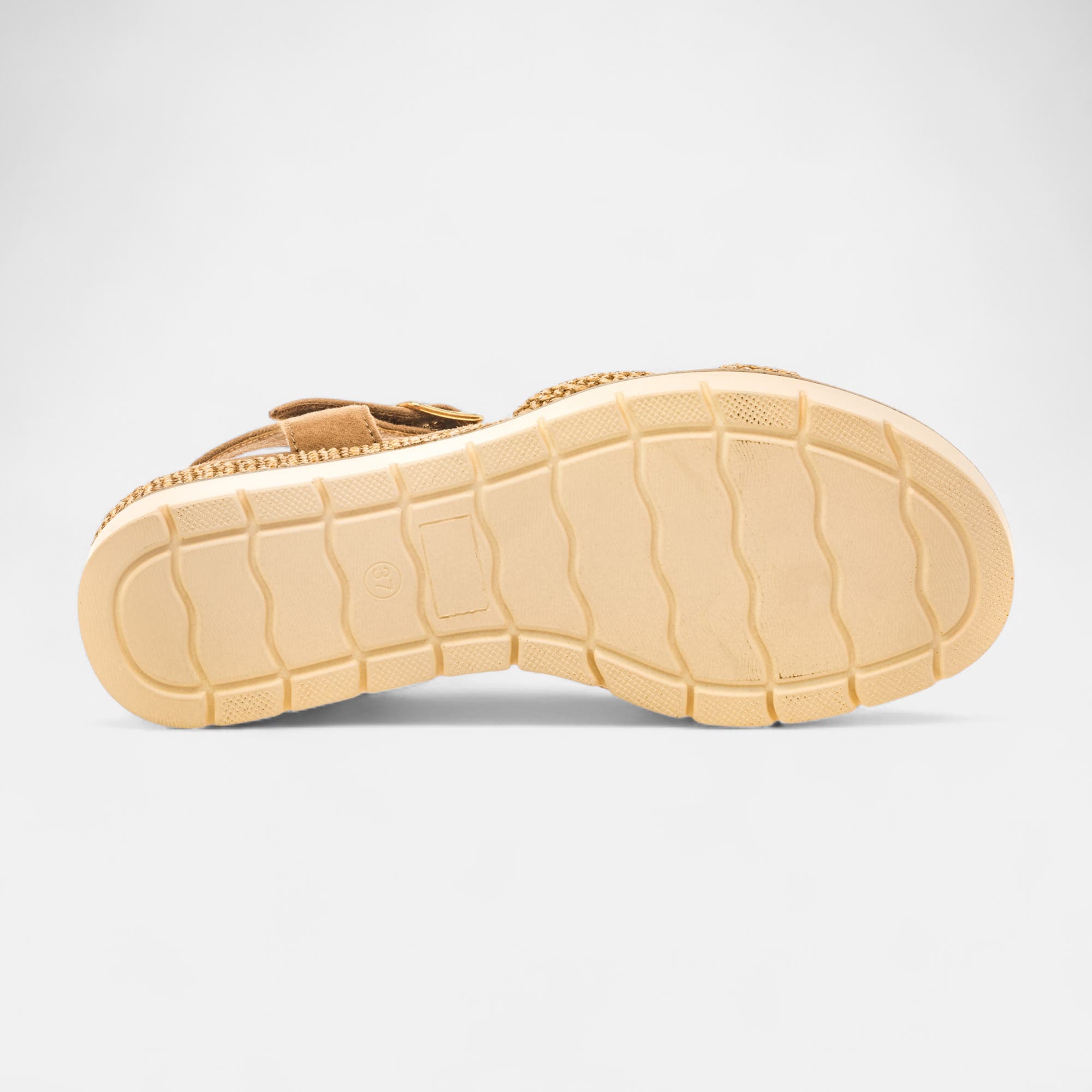 Nu-pieds à talon compensé Femme beige