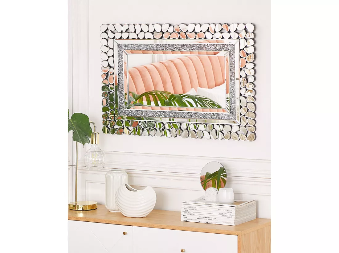 Miroir PABU 60 cm 90 cm Argenté