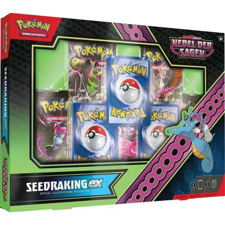 Pokemon Spezial-Kollektion Karmesin & Purpur – Nebel der Sagen: Seedraking-ex/Quajutsu-ex, 1 Stück, 2-fach sortiert