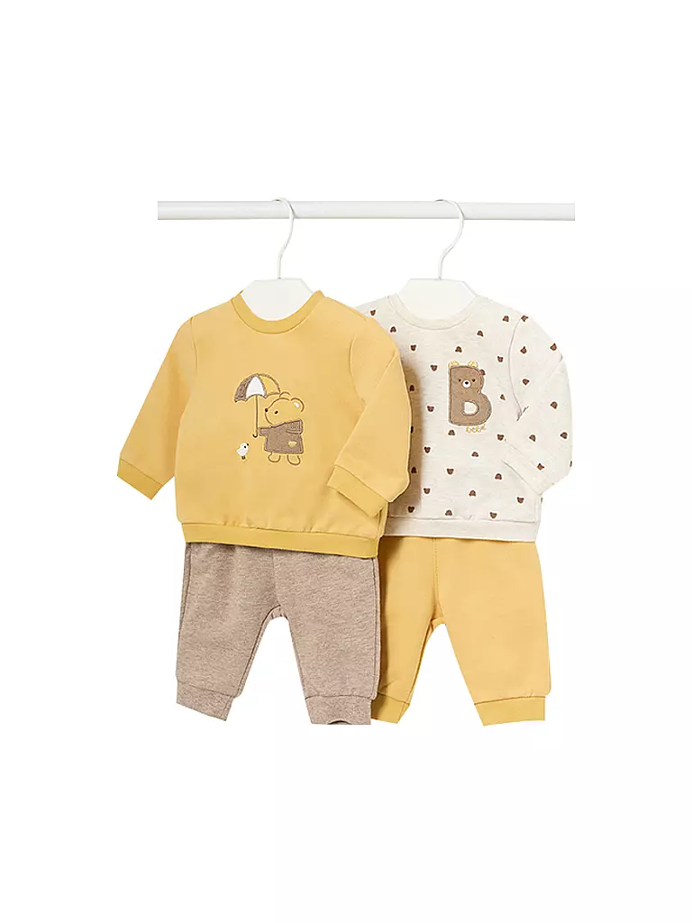 MAYORAL Baby Set 4-teilig Pullover und Hose gelb