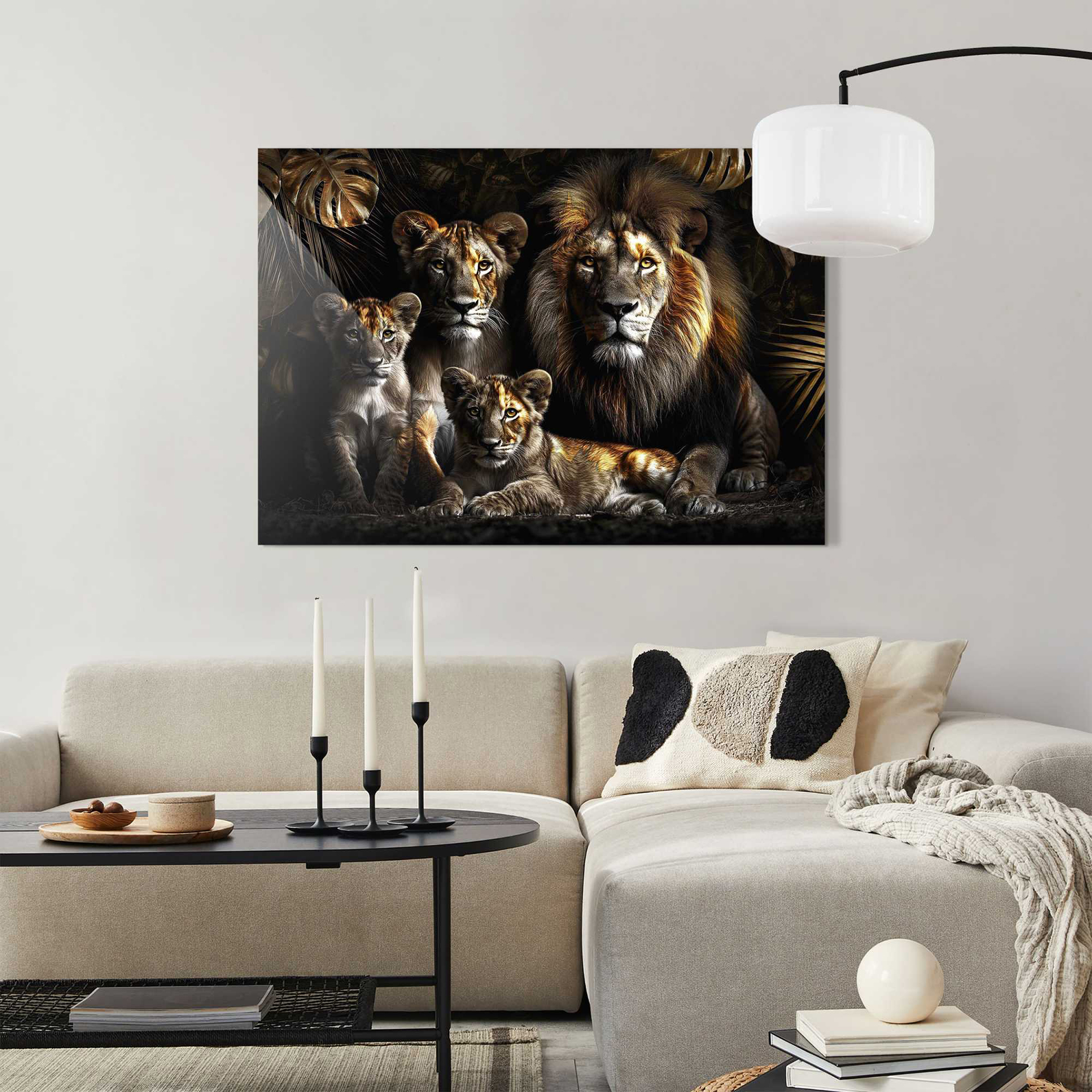 Deco Glass LION FAMILY - 70x100 cm