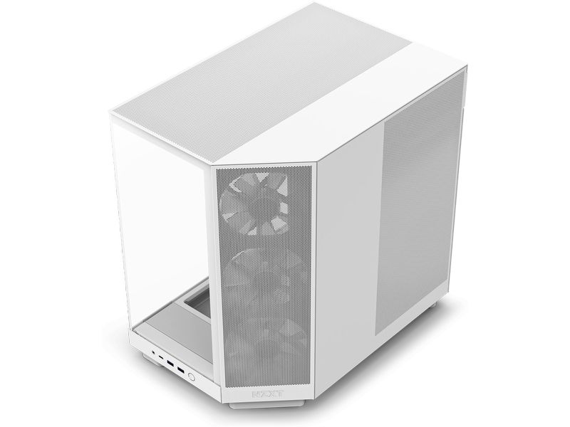 NZXT PC-Gehäuse H6 RGB Flow Weiss Kompaktes Mid-Tower-Gehäuse mit hohem Luftstrom und RGB Lüftern