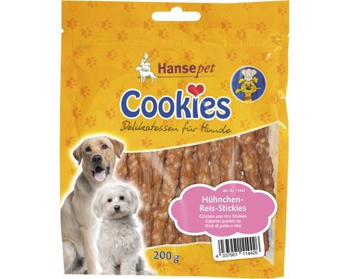 Droog hondenvoer koekjes kip rijst sticks 200 g