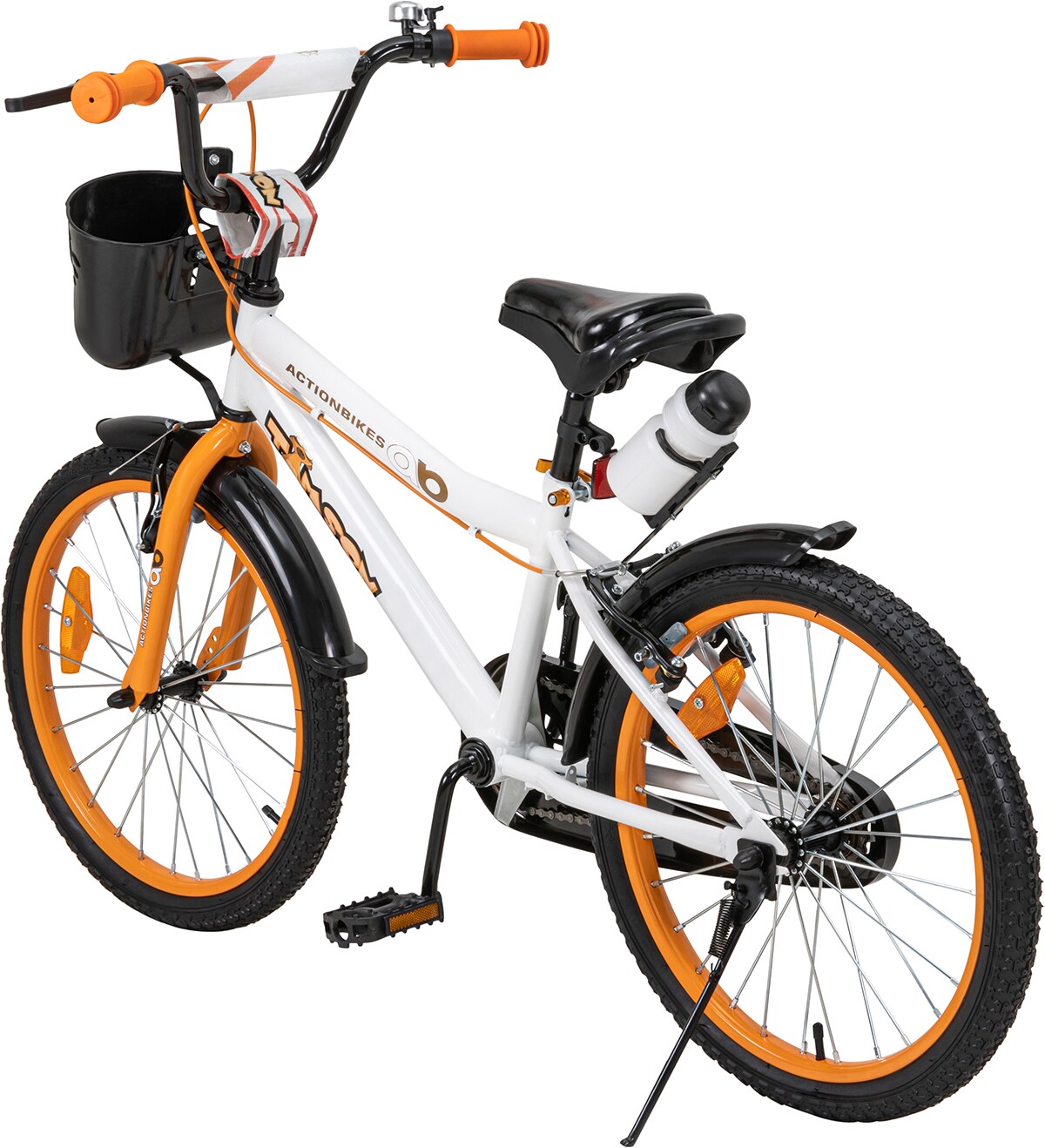 Actionbikes Kinderfahrrad Timson 20 Zoll, V-Brake-Bremsen, höhenverstellbar, Fahrradständer, Korb