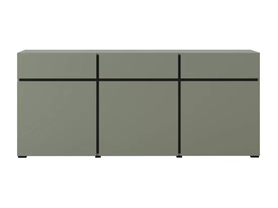 Buffet coloris vert sauge 180cm collection HAVANA. Bahut design avec 3 portes et 3 tiroirs.