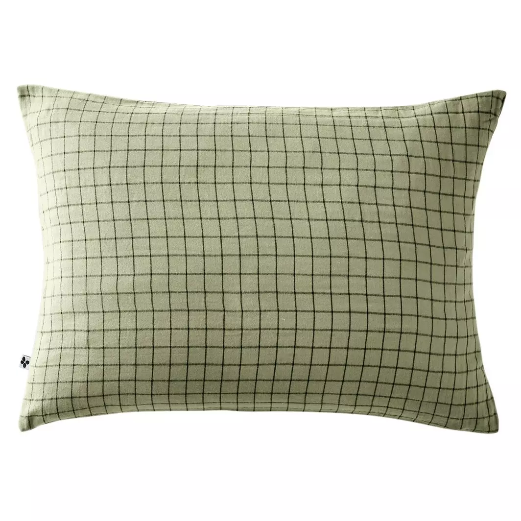 Taie d'oreiller rectangulaire gaze de coton (50 x 70 cm) Gaïa Mix Vert tilleul