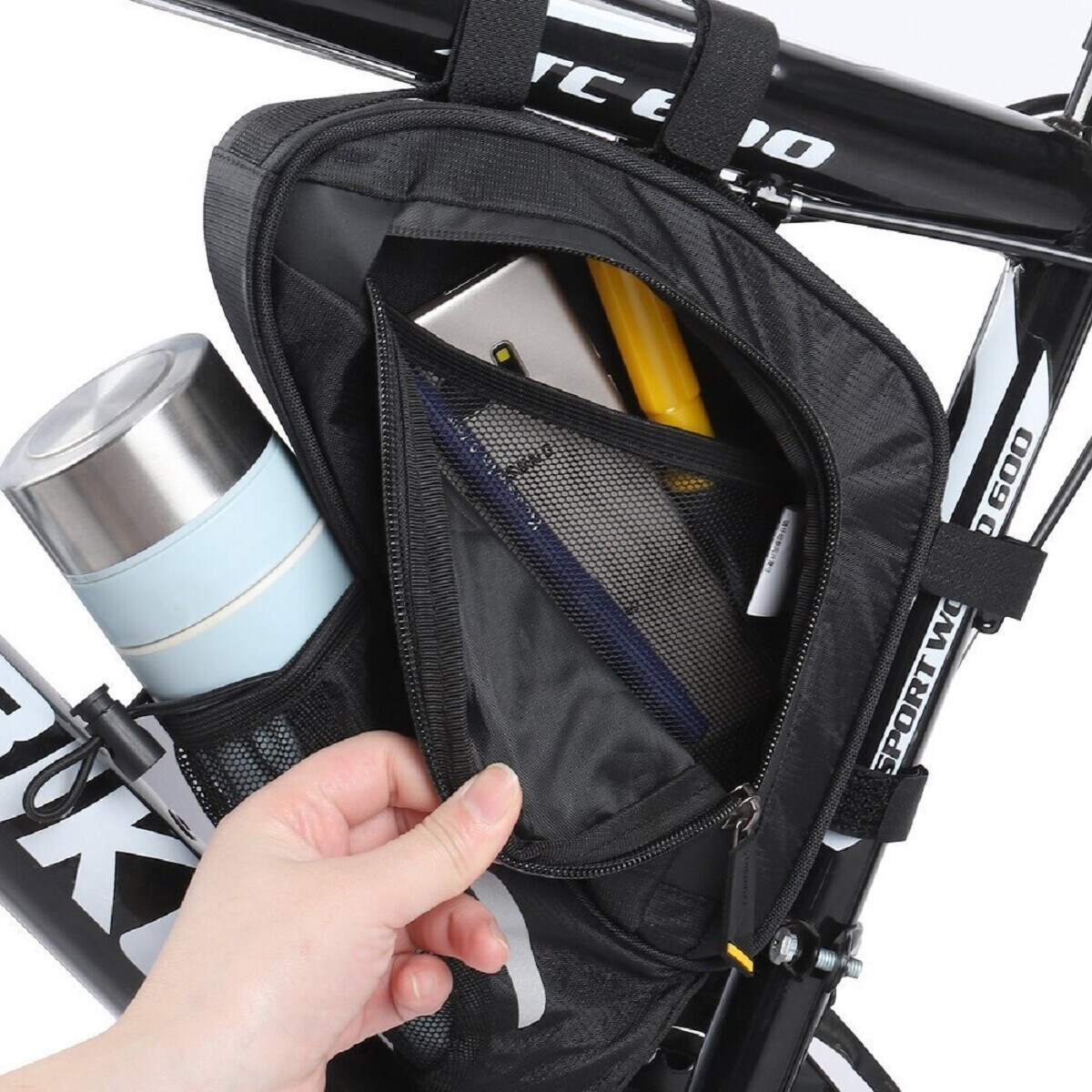 Fahrradtasche 1,5l unter dem Rahmen Schwarz