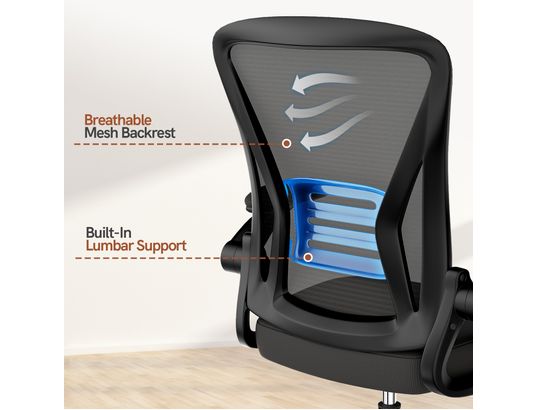 RATTANTREE - Fauteuil de bureau Chaise de bureau réglable en hauteur noire