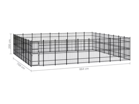 Chenil cage enclos pac noire 864 x 768 x 200 cm 02_0041871