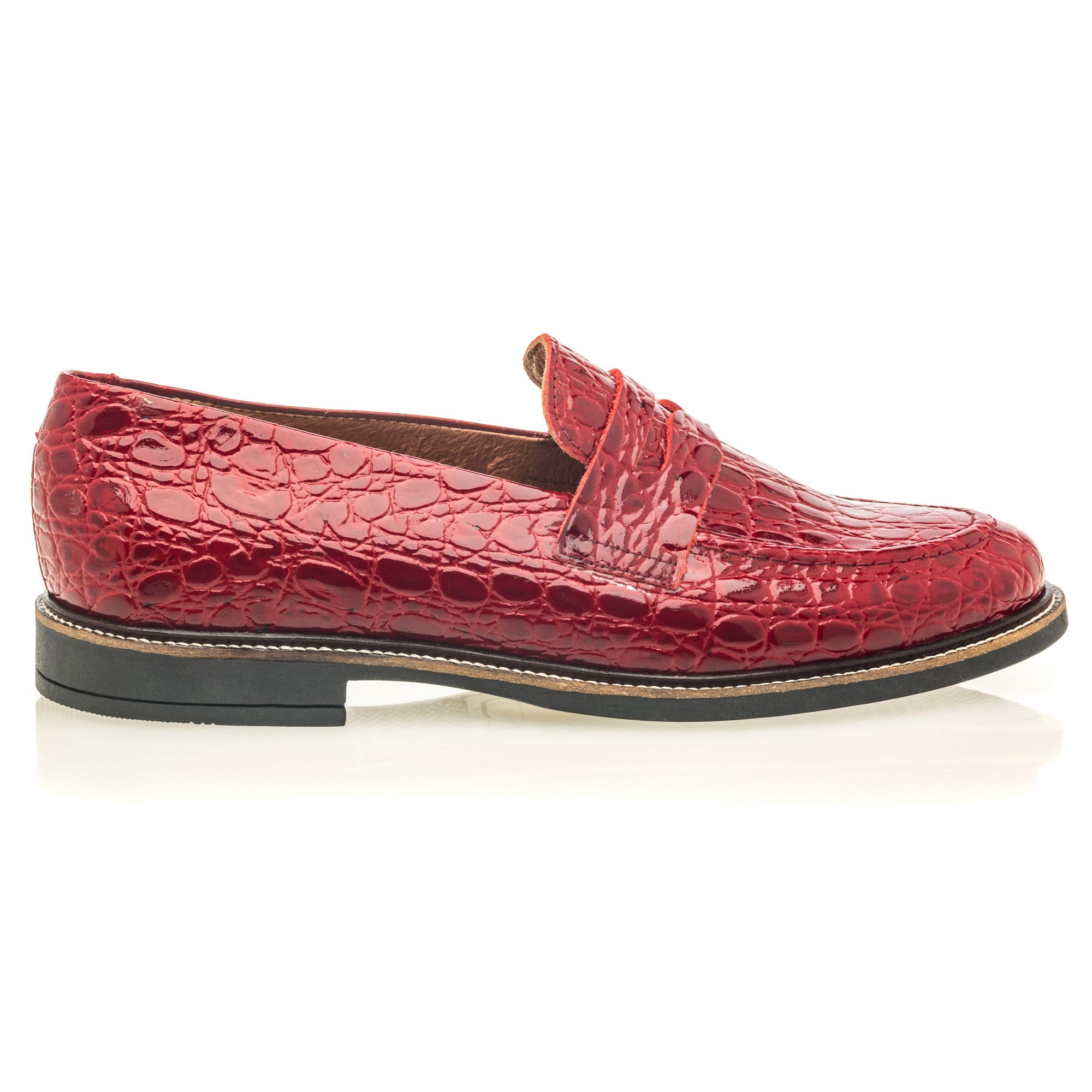 Mocassins Femme en cuir rouge