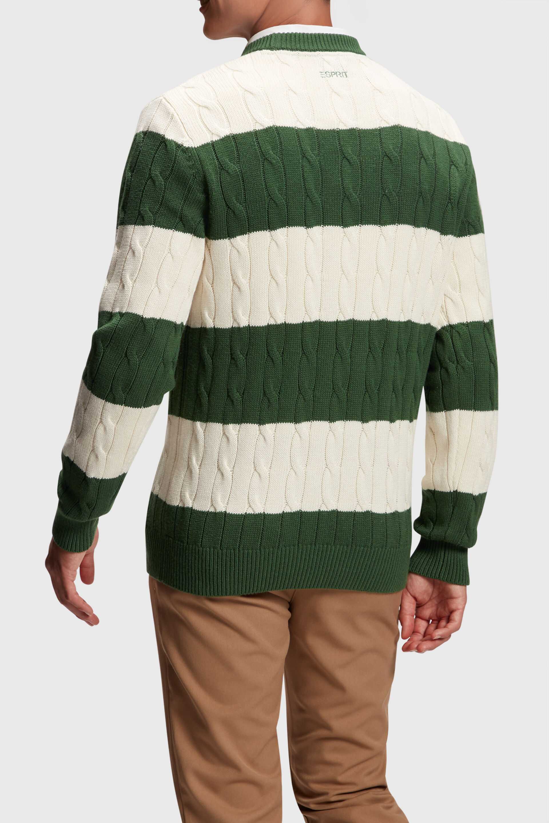 Pull-over rayé en maille torsadée
