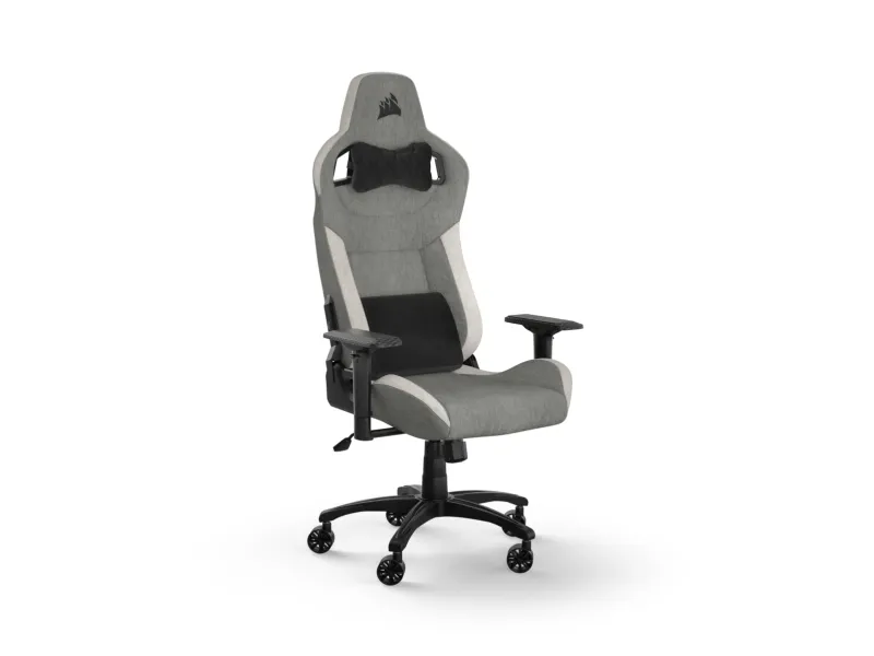 CORSAIR T3 RUSH - Spillestol - armstøtter - T-formet - vippe - tekstil - grå hvid