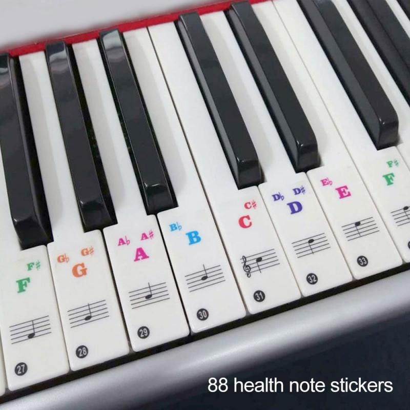 Klavier Sticker Keyboardnoten Aufkleber für 37/49/54/61/76/88 Tasten - Bunt