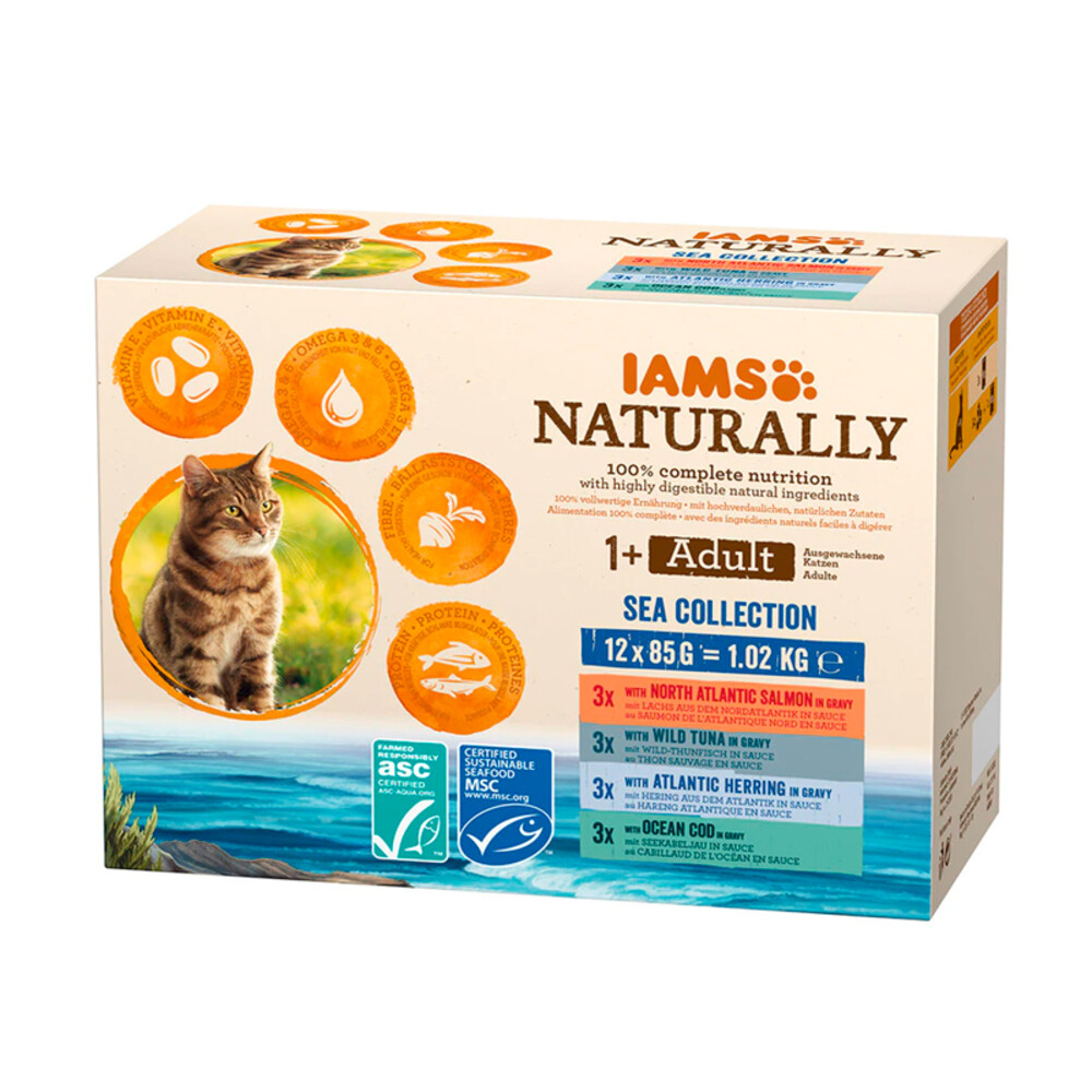 Iams Naturally Multipack Adult Sea Collection12 x 85 gr