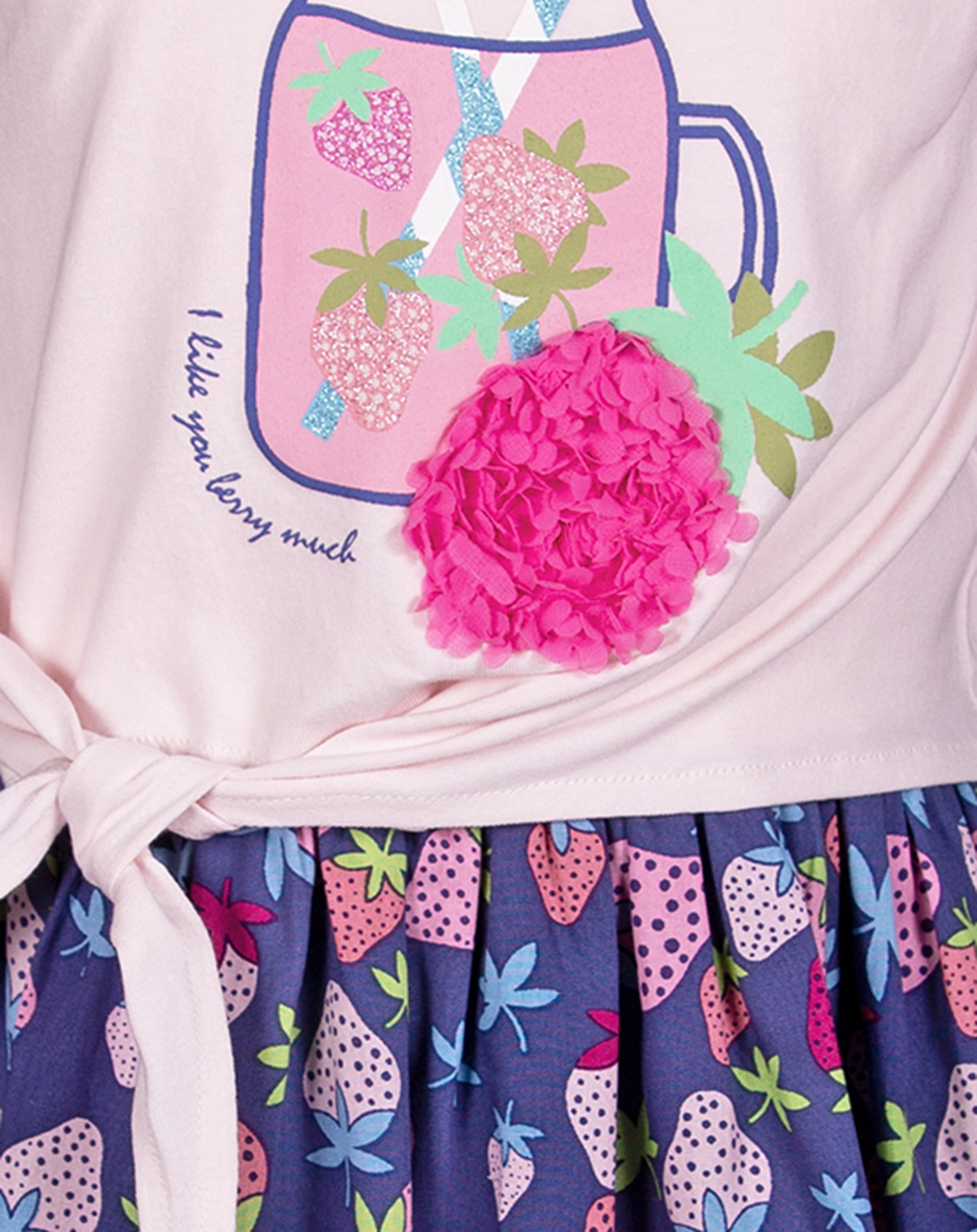 Kurzarm-Kleid STRAWBERRY DRINK in rose