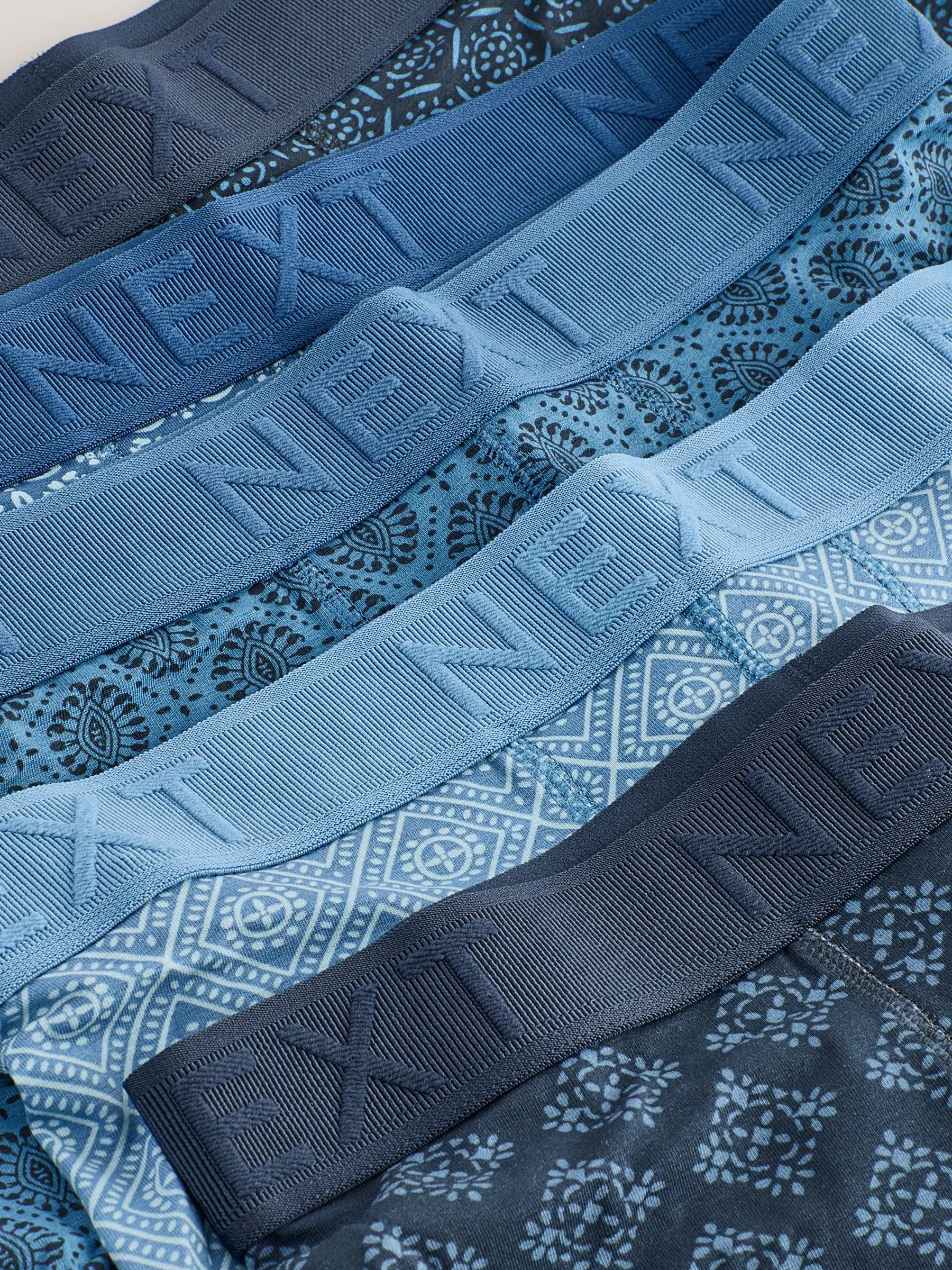 Blauw geometrisch motief - Verpakking van 5 - 5 Hipsterboxershorts
