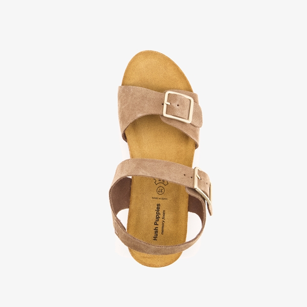 Hush Puppies Bio dames sandalen beige met sleehak