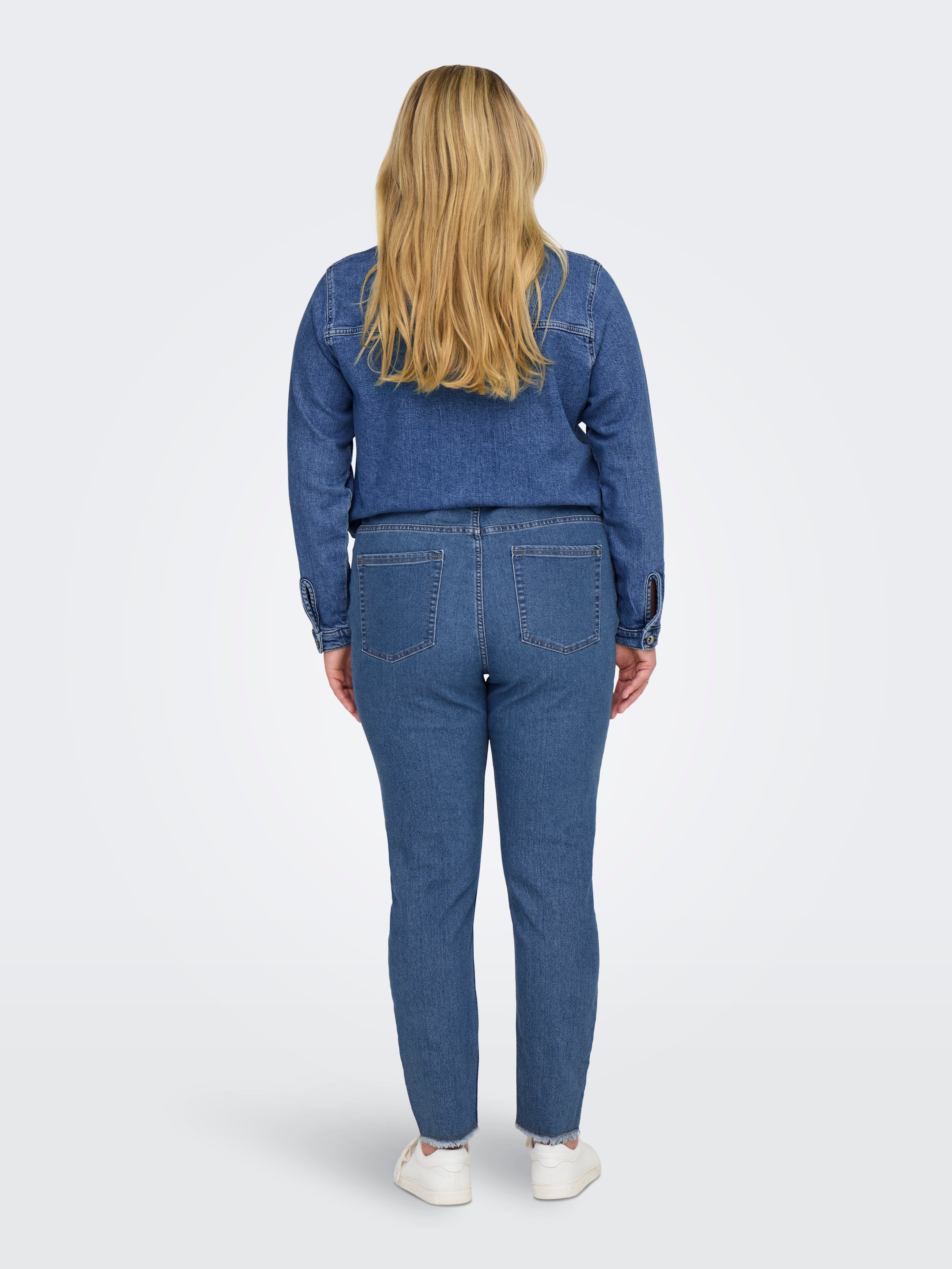 CARHUSH Mittlere Taille Skinny Fit Jeans Light Medium Blue Denim